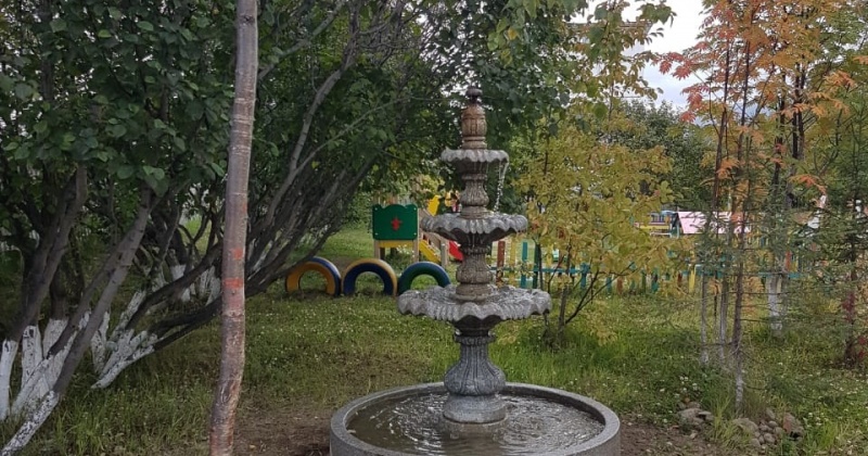 В детском саду № 57 в Магадане установили фонтан