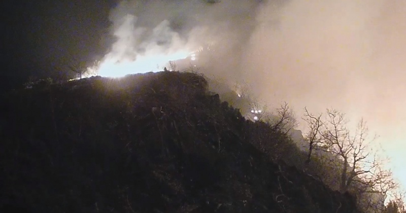 Лес горел  на мысе в районе трех Братьев в Магадане