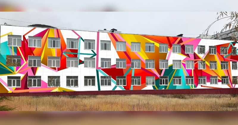 По инициативе Игоря Донцова будет художественно оформлен фасад средней общеобразовательной школы Омсукчана
