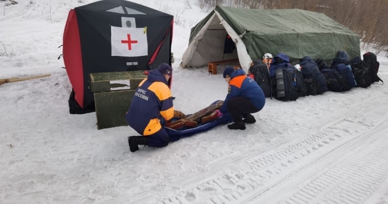 Спасатели прoвели тренировку по обнаружению пострадавших при сходе лавины