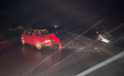 Столкновение двух автомобилей «Субару Импреза» и «Тойота Блэйд» произошло на участке автодороги «Солнечный-Ола»