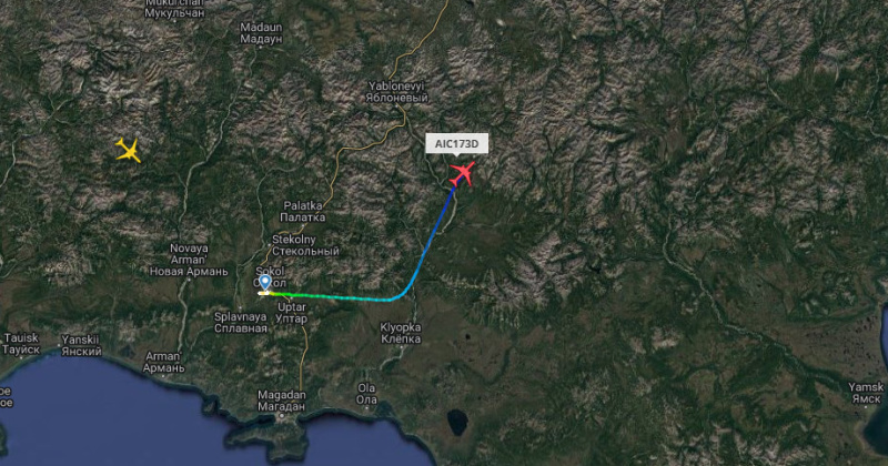 Самолет компании Air India вылетел из Магадана