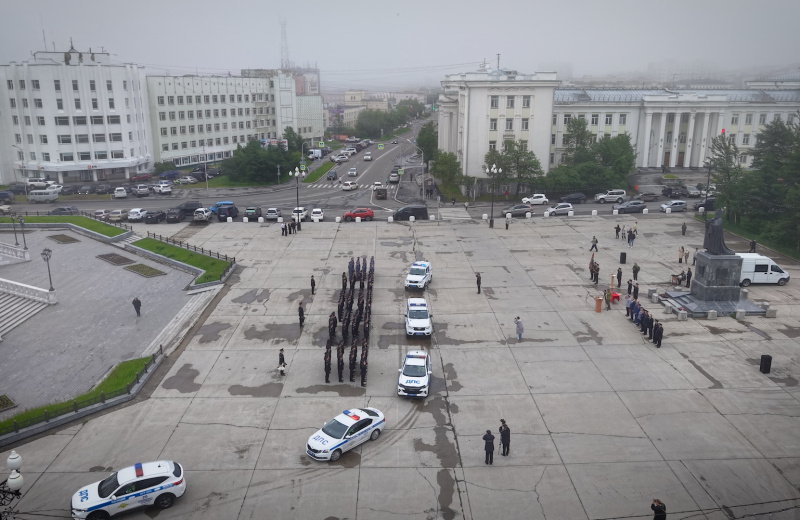 Гарнизонный развод личного состава органов внутренних дел Магаданской области (Видео)