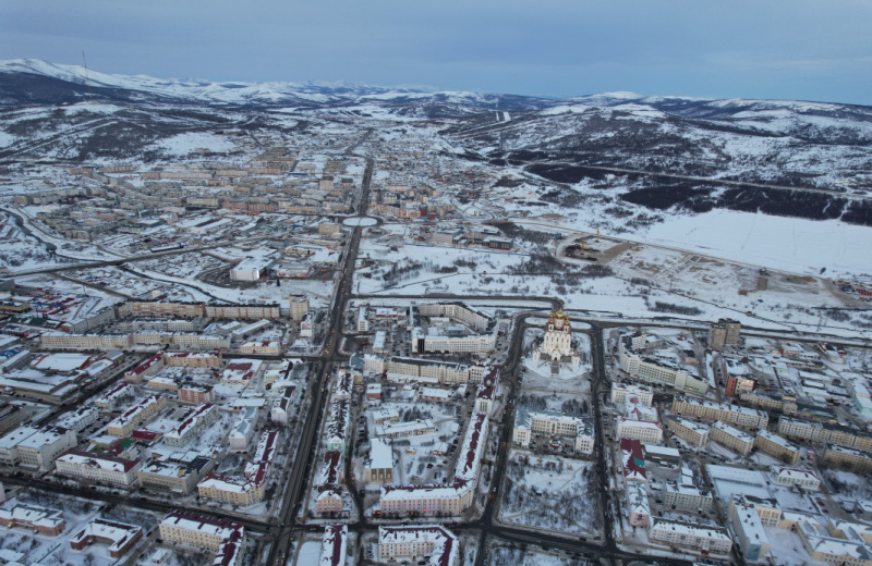 В Магадане 11 декабря пасмурно, умеренный снег, ветер юго-восточный 9-14 м/с