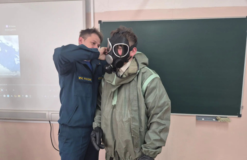 Урок, посвященный сигналам гражданской обороны, в школе п. дукат